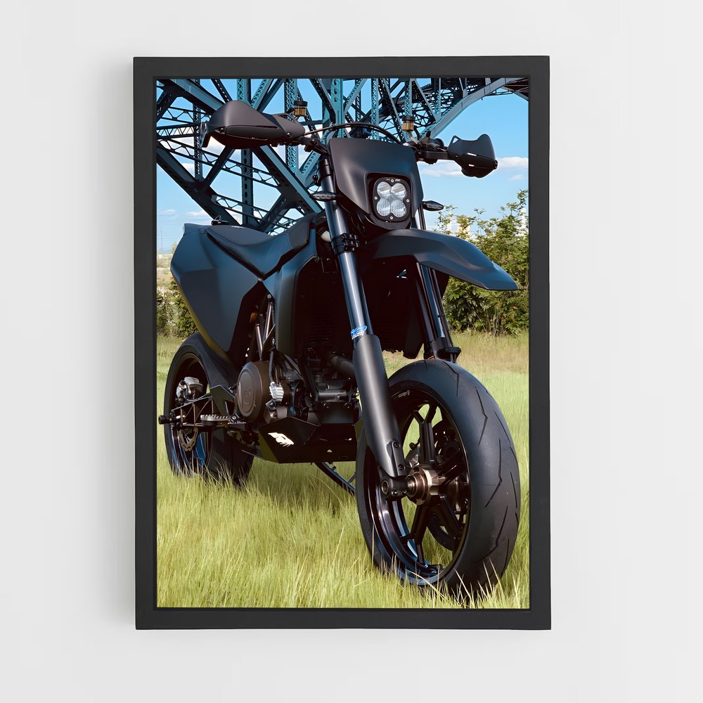 Poster Moto sous le Pont – affiche Husqvarna (vue 2)